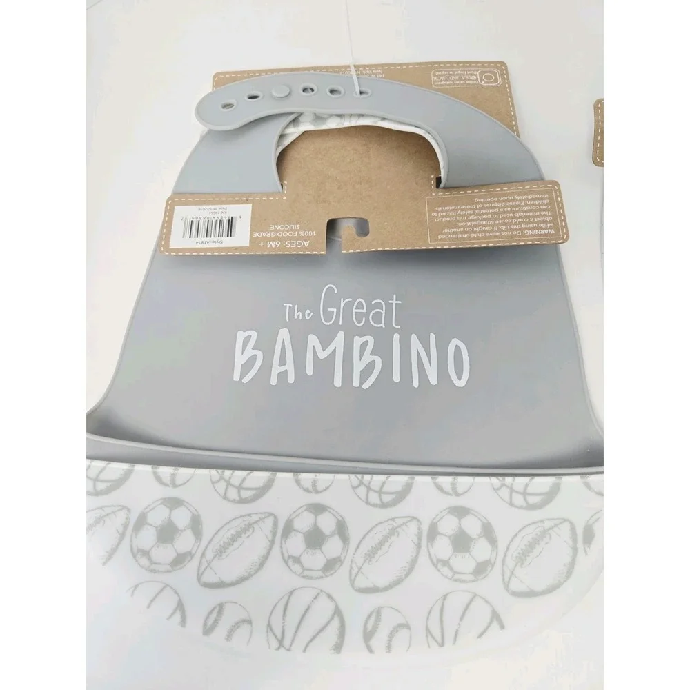 Lila & Jack Silicone Bibs 2 pack x 2 Bambino Roar Dinosaur Baby NEW waterproof